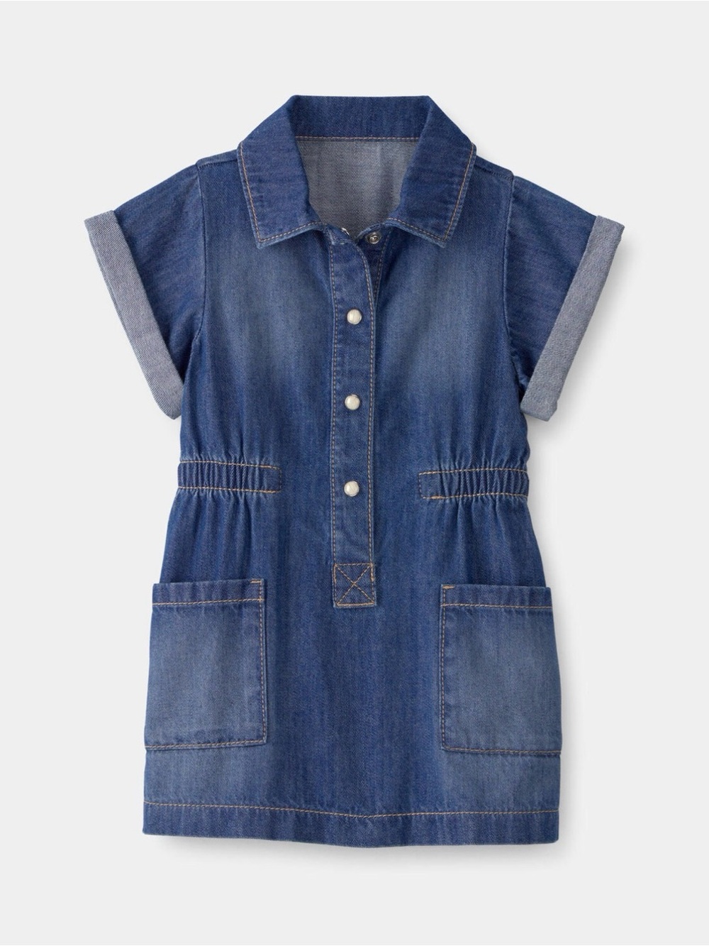 OshKosh B'gosh Girl Denim Button-Up Dress | Dark Wash | 2T | 100% Cotton